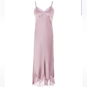 COPY - 8 by Yoox 100% Silk and Lace Mauve Midi Dress Size IT 40 US 4
